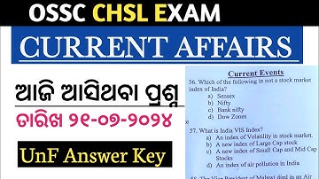 OSSC CHSL Exam Answer// Current Events Questions Discussions//Unofficial answers