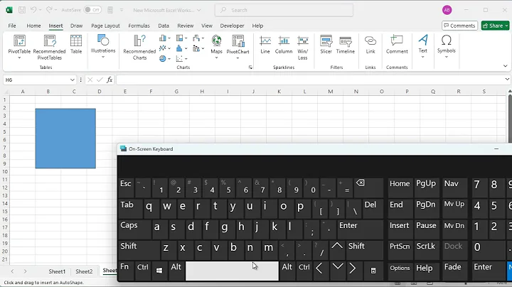 Shortcut to insert (Draw) a Square or Circle shape in Excel