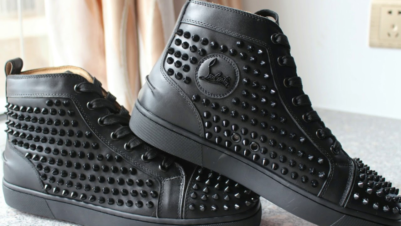 Christian Louboutin Louis Flat Calf Spike Leather Sneakers Black REVIEW, SPIKES VS NO SPIKES?
