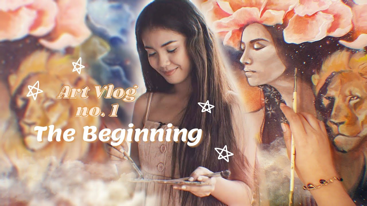 Art Vlog no. 1 ★ Beginning of my YouTube journey + Painting process ⋆ ...
