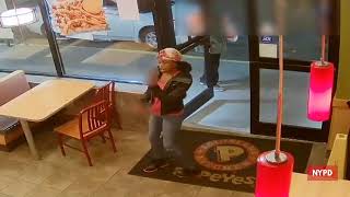Woman Smashes Window In Fast Food Restaurant Popeyes