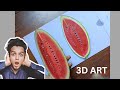 3d art so realistic watermelon for beginner3dart watermelon youtube viral