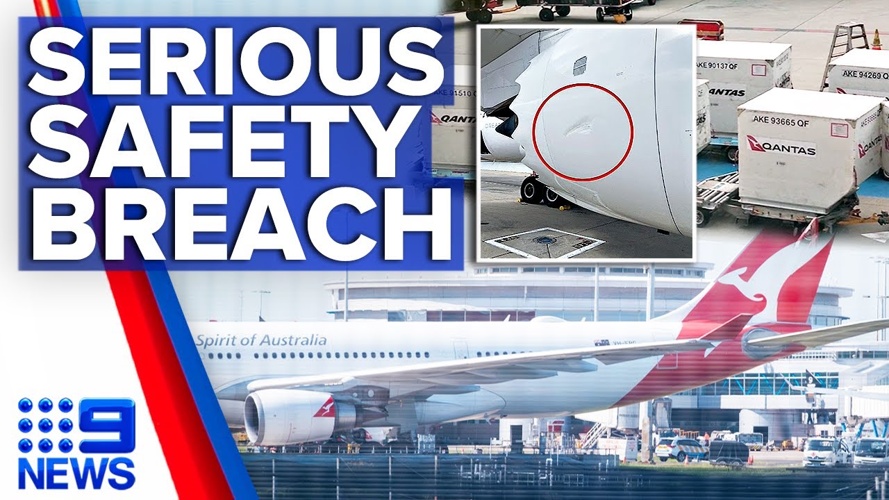 Qantas plane grounded by serious airline safety breach | 9 News Australia