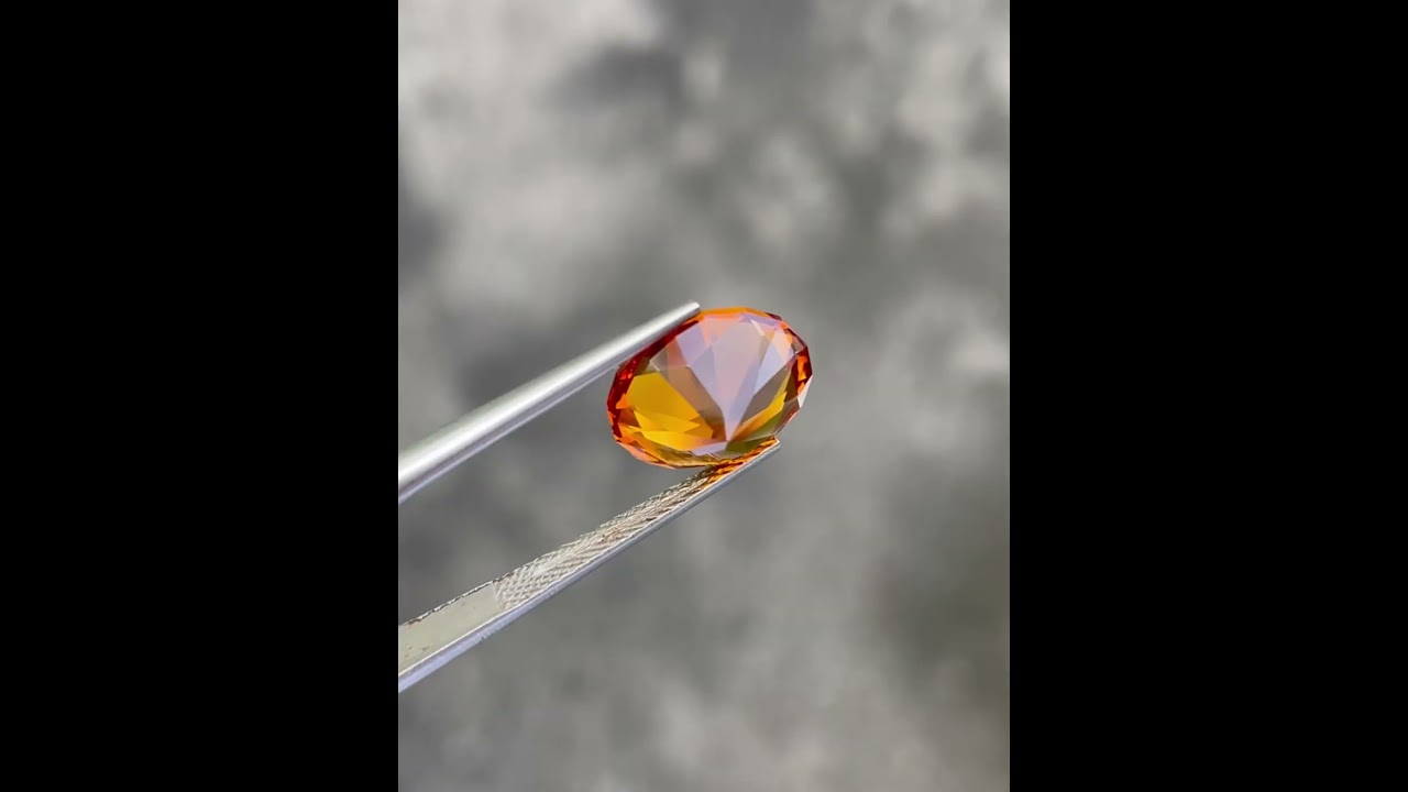 Oval Shaped Fire Orange Citrine 3.55 Carats Natural Brazilian Gemstone 