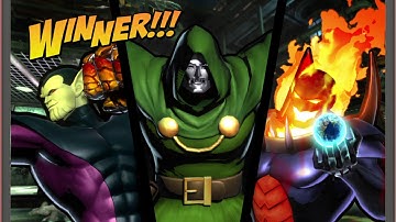 ULTIMATE MARVEL VS. CAPCOM 3 Dormammu,Doctor Doom,Super Skrull Gameplay With Dormammu Ending