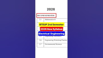 Polytechnic 2nd Semester Electrical Engineering Syllabus 2026 || #bteup #syllabus #shorts