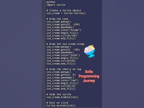 How to draw Ice Cream in Python #python#icecream #selenagomez # ...