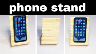 how to make mobile phone holder from ice cream sticks phone stand #diycrafts #phonestand