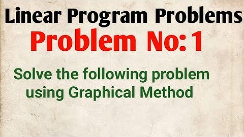 Formulation of Linear Programming Problems Graphical Method Problems // Voice of Narender