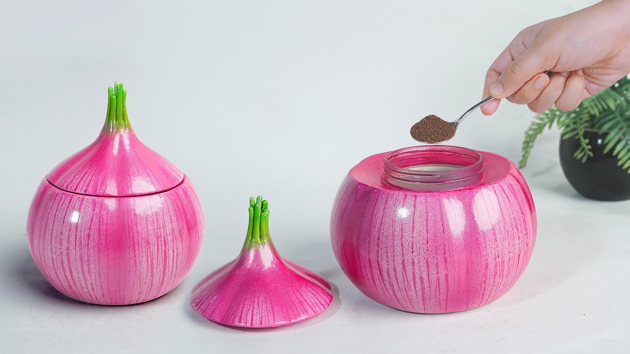 Coffee pot || Onion shaped sugar pot || Cement pot making