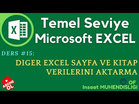 Ders 15 - Başka Bir Excel Sayfasındaki veya Kitabındaki Verileri Aktarma (Veri Taşıma)
