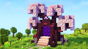 Minecraft | How to build a Cherry Nether Portal | Tutorial