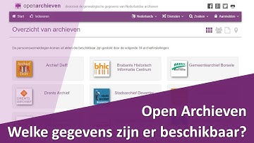 Welke gegevens zijn er beschikbaar op Open Archieven?