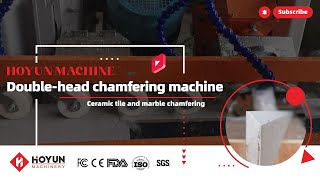 Automatic ceramic tile machine, Tile crabapple corners and marble seamless chamfers.