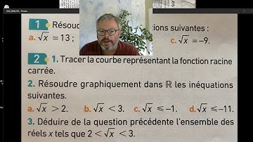 Ex 2 p 13 - racine carrée et inéquation