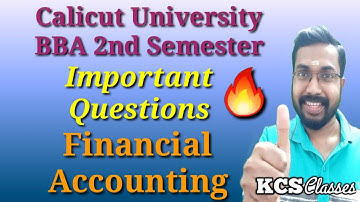 Financial Accounting|Important Questions|Calicut University BBA 2nd Semester|KCS classes