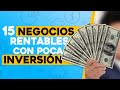 💼 15 SUPER Ideas de Negocios Rentables con Poca Inversión 💸 Que Puedes Iniciar hoy Mismo