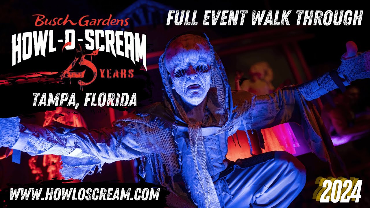 Howl-O-Scream Busch Gardens - 2024 FULL EVENT walkthrough !  All Houses and Scare Zones!