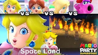 Mario Party Superstars Peach vs Daisy vs Rosalina vs Birdo at Space Land