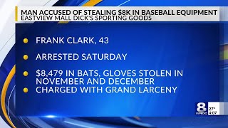 OCSO: Man arrested, accused of stealing $8K+ worth of baseball bats, gloves