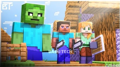 Alex and Steve Vs Giant Zombie EP-1 | Babu tech | Prisma 3D Minecraft Animation