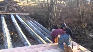 Starting To Lay Boards On Bridge