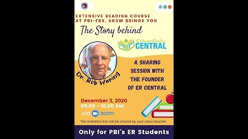 A sharing session with Dr. Rob Waring about Extensive Reading | PBI UKSW
