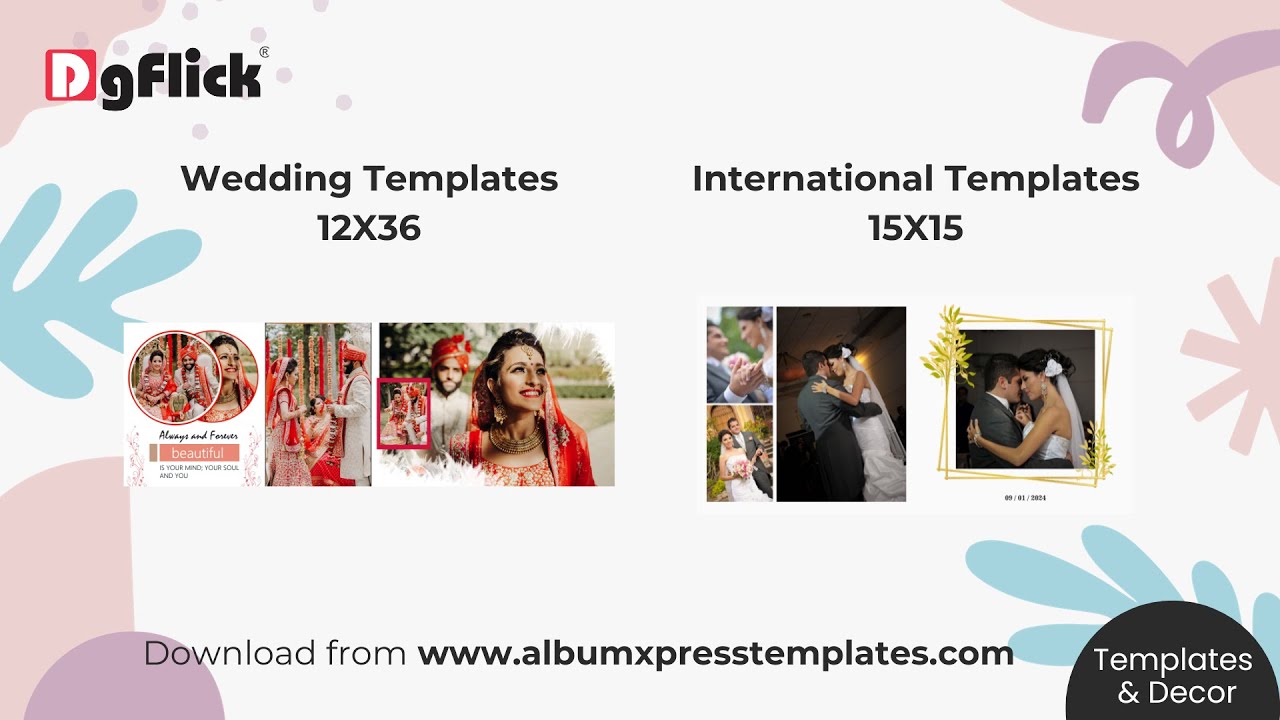 International Wedding Ready Templates for photo albums | DgFlick