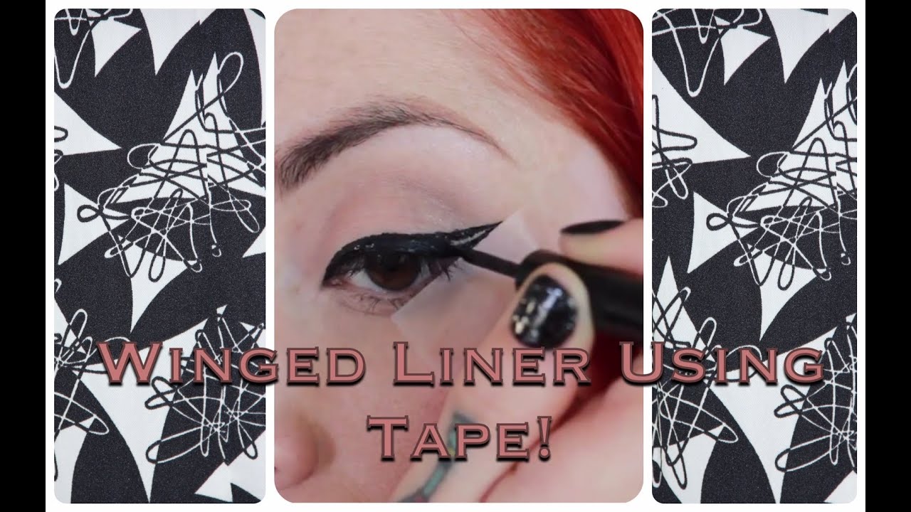 EASY! Vintage Winged Eyeliner Tutorial Using Tape! by CHERRY DOLLFACE
