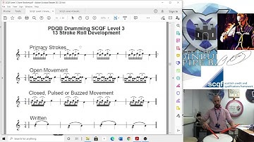 SCQF Level 3 Drumming - 13 Stroke Roll Development TUTORIAL VIDEO