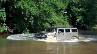 Hummer H2 in the water