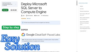 Deploy Microsoft SQL Server to Compute Engine | #GSP031 | #qwiklabs | #arcade | #googlecloud