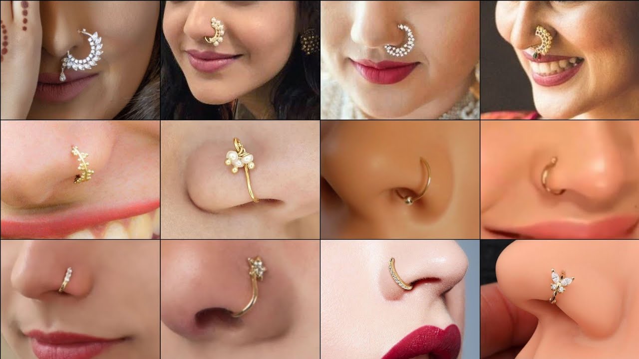 Gold Nose Ring Designs  Gold Nose Ring Collections  Gold Nose Pin