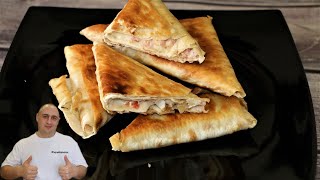 Breakfast. Envelopes of pita bread, simple and delicious.