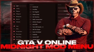 ^SHOWCASE^ Midnight Mod Menu - Gta V Online | Undetected Cheat For GTA 5 | Many Functions | FREE^