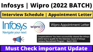 Infosys 2022 BATCH Interview | Wipro Appointment Letter | 2 Important Updates 2022 BATCH Must Check