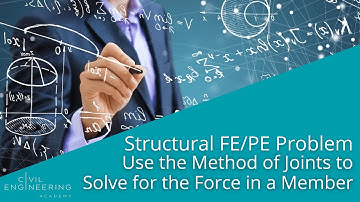 Structural FE/PE Problem  - Use the Method of Joints to Solve for the Force in a Member