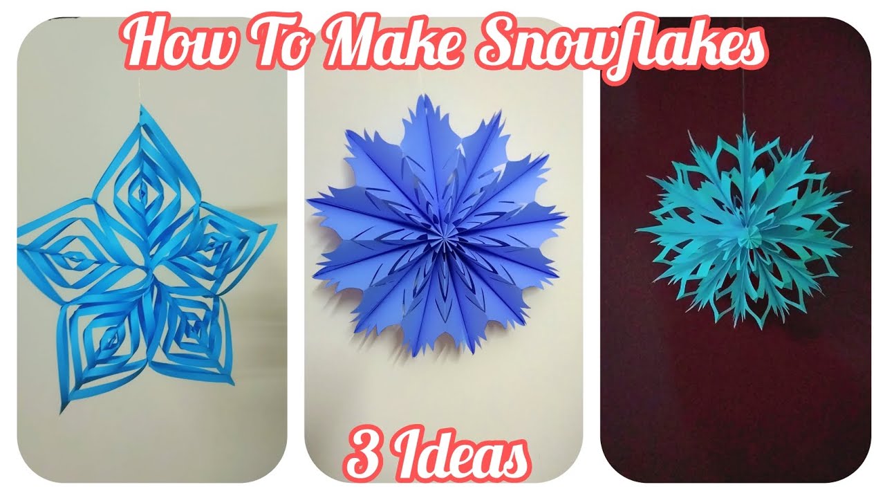3 Easy Snowflake ❄️ Christmas craft ideas Day 16 of Christmas diy 