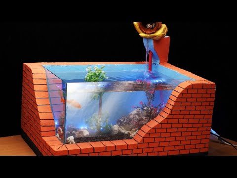 HOW TO MAKE A HANDMADE AQUARIUM DIY (cement) | كيف تصنع حوض سمك رخيص جدااا!!!