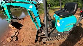 FIXING MINI EXCAVATOR AND DIGGING UP A TREE