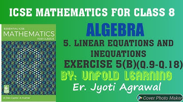 ICSE|Mathematics|Class 8|A Das Gupta|Solutions|Algebra|5.Linear equations and inequations |Ex 5(B)
