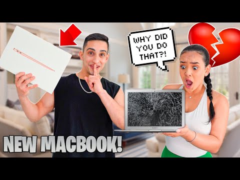 DESTROYING My Girlfriends Laptop & Surprising her with NEW MACBOOK!!