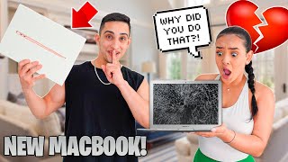 DESTROYING My Girlfriends Laptop & Surprising her with NEW MACBOOK!!