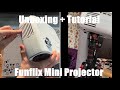 Funflix mini projector 12000l 1080p portable projector beamer with wifi unboxing  instructions