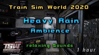 Train Sim World 2020 - Heavy Rain Ambience [1 hour] | For Sleep, Study, Relax...