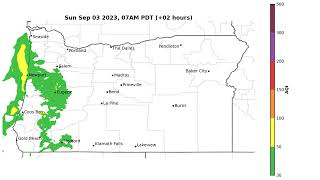 48 hour OR smoke forecast (Sun Sep 3 2023, 5AM PDT)