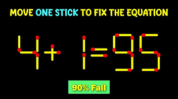 Matchstick puzzle with answer | Math puzzle game | Fix The Equation by moving 1 stick | Improve IQ
