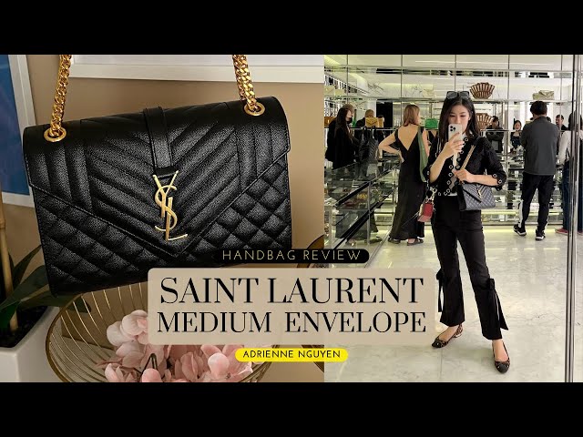 Saint Laurent Medium Envelope Bag Black - THE PURSE AFFAIR