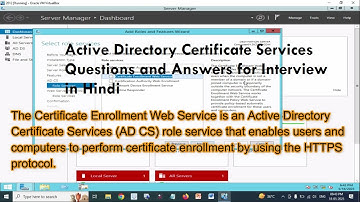 Active Directory Certificate Services Questions and Answers for Interview in Hindi | Raymond Roshan