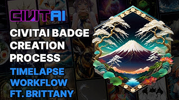 Creating a Civitai Badge using Photoshop & AI // Workflow + Timelapse // Landscape